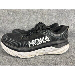 Hoka‎ One One Bondi 7 Shoe Women's 10.5d Black White Running Comfort